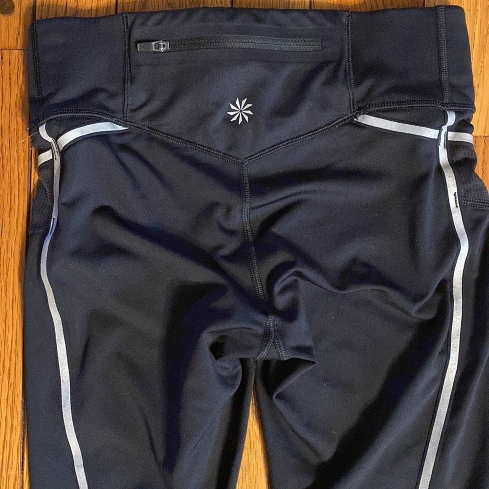 Athleta‎ Black Reflective Stride Compression Legg… - image 3